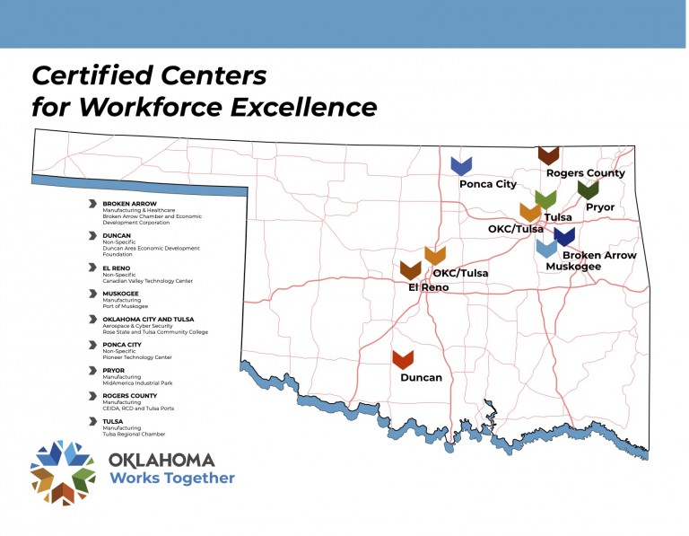 Oklahoma Department of Commerce Certifies Nine Centers for Workforce Excellence image